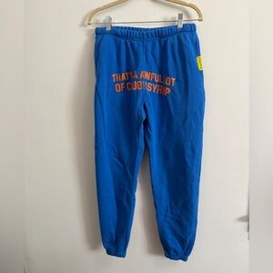 Classic Awful Lot of Cough Syrup Sweatpants Joggers - Blue - Small